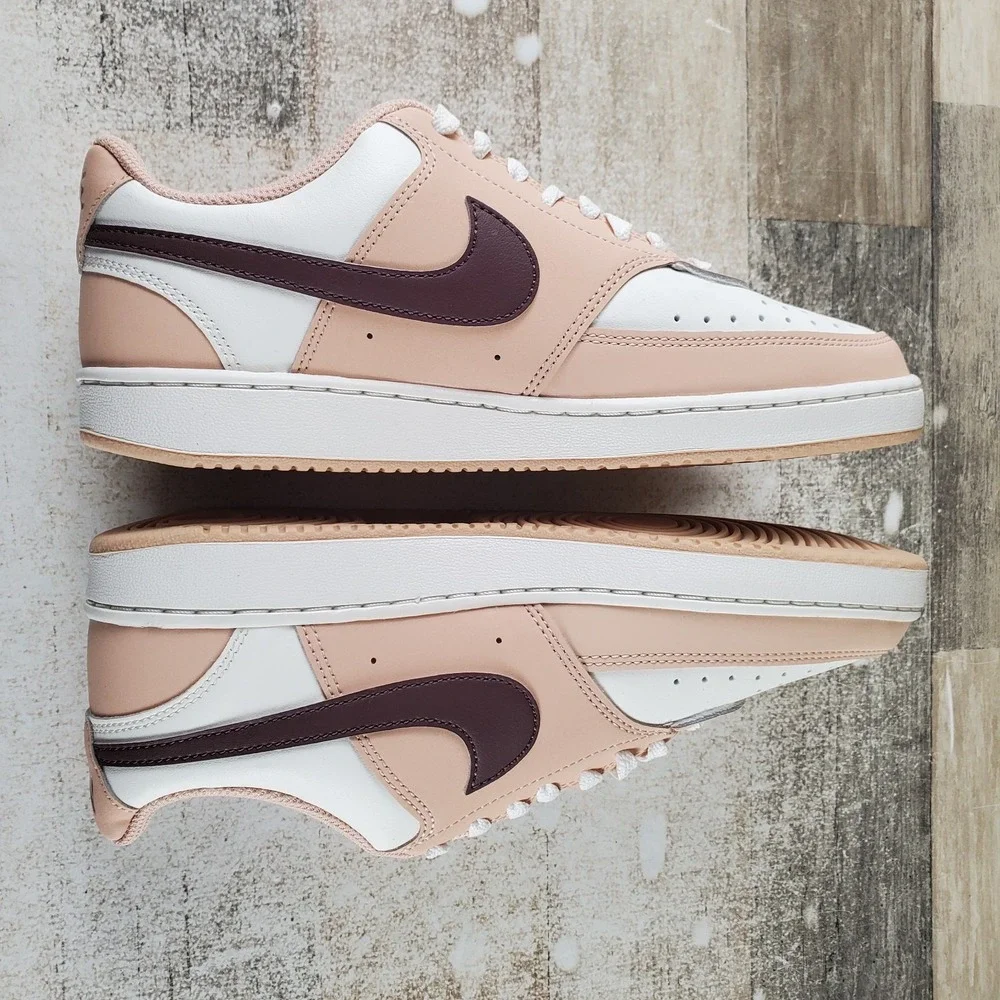 Nike Court Vision Low Womens Shoes Sz 8.5 Shimmer Tattoo Sail Lace Up Sneakers